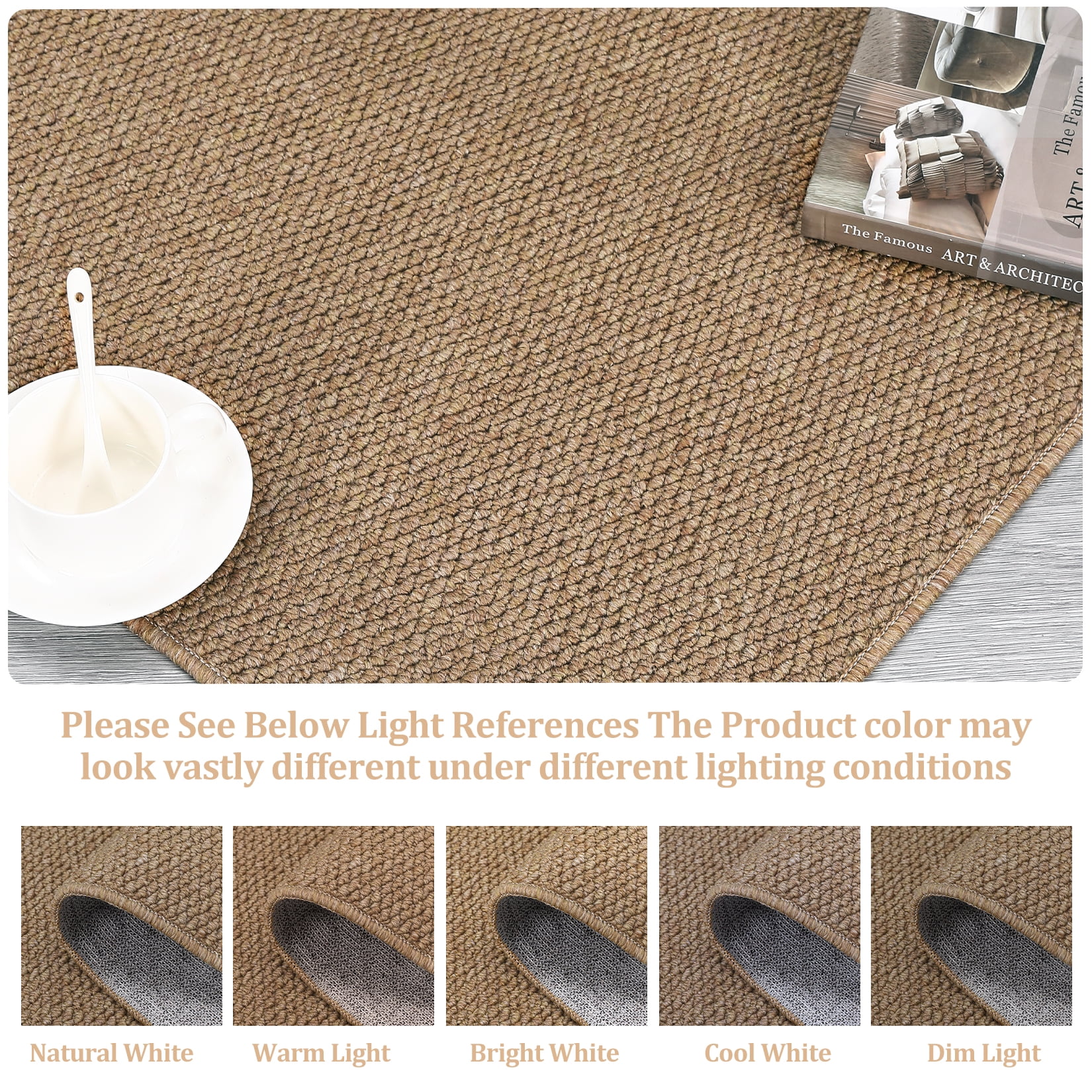 FairOnly 5'x7' Modern Area Rugs for Bedroom Machine Washable Non Slip Soft Rugs for Bathroom Home Office Neutral Brown Area Rugs