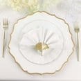 thumbnail image 2 of Efavormart 6 Pack | White & Gold 13" Round Scallop Rim Plastic Charger Plates, Tabletop Dinnerware Decor, 2 of 11