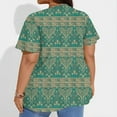 thumbnail image 3 of Resivox Plus Size Tops for Women Dressy Summer Cute Tees Shirt Short Sleeve Button up V-Neck Floral Henley T-Shirt 4x-5x Casual Tunic Tops Green XL, 3 of 5