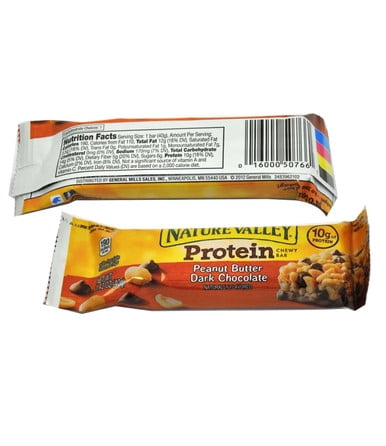 (Price/Case)Nature Valley Peanut Butter Dark Chocolate Chewy Protein Bar 1.42 Ounces - 16 Per Pack - 8 Packs Per Case
