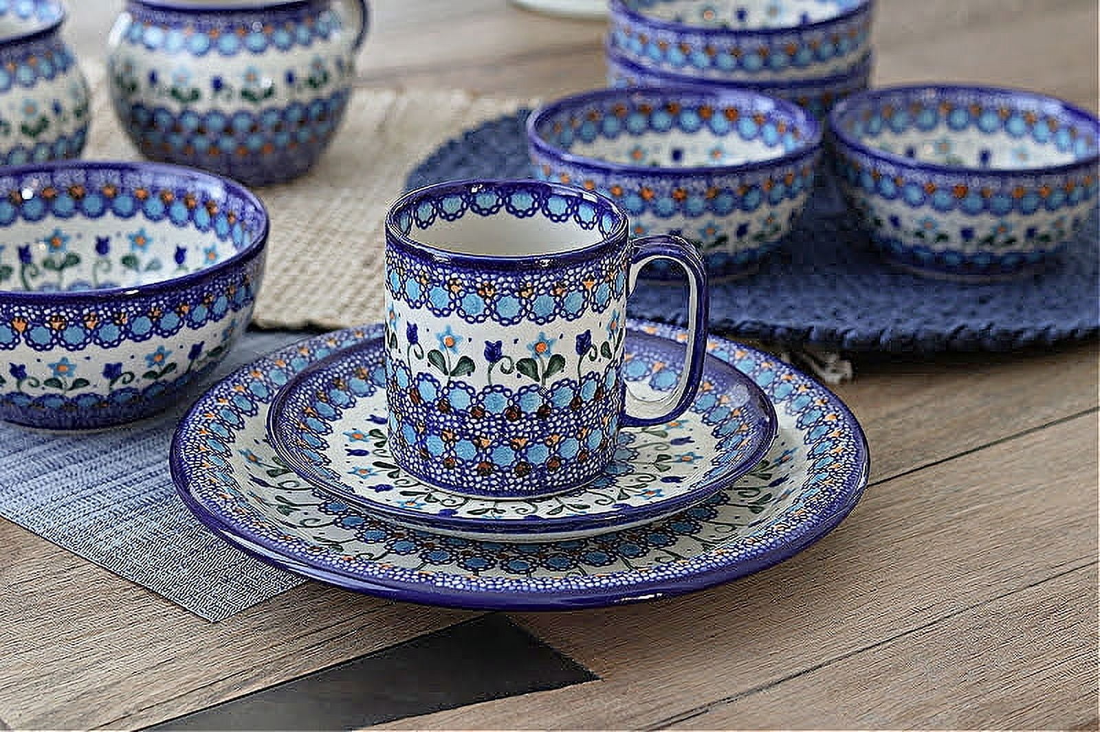 Blue Rose Polish Pottery Atlantis 大型 長方形 ベイカー Blue Rose Polish Po 並行輸入品 Blue Rose Polish Pottery Atlantis Dessert Plate -