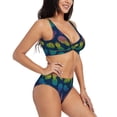 thumbnail image 2 of Daiia Retro Bright Pineapple Women's Bikini Set Two Piece Swimsuit High Waisted Bikini Adjustable Straps Bikini Perfect for Beach, Pool, and Summer Vacation-Large, 2 of 9