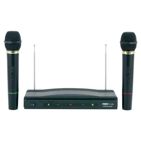 Azden Handheld Receiver Naxa NAM-984 Dual Handheld Wireless Microphone Starter Kit with Wireless FM Receiver ()