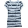 No Boundaries - Juniors Stripe Textured Scoop Tee
