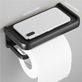 thumbnail image 4 of Ounissouiy Soporte de almacenamiento multifuncional para baño, estante de papel higiénico montado en la pared, organizador de baño multiusos para Juegos de accesorios de baño Negro 2 capas Ounissouiy HA027599-01, 4 of 6