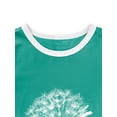 thumbnail image 4 of ManHanLi Women Dandelion Daisy Print Crew Neck Short Sleeve Contrast Color Tee, 4 of 7