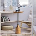 thumbnail image 3 of COZAYH Farmhouse Pedestal End Table, Rustic Wood Drink Table with Base, Round Martini Table for Small Space Living Room, Bedroom, Natural Wood & Black, 3 of 7