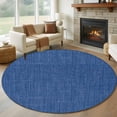 thumbnail image 2 of Navy Blue Large Area Rugs for Bedroom Living Room, Soft Non Slip Carpet Bedside Rug, Vintage Country Monochrome Farmhouse Round Floor Cover Kitchen Accent Rug 7' for Dining Room/Office, 2 of 9
