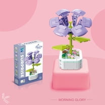 Flower Building Block Set Morning Glory of the Valley Bouquet Bonsai Building Kit Artificial Flowers Building Set Unique DIY Decoration Home, 129 Pcs for Birthday Valentine's Day Gift