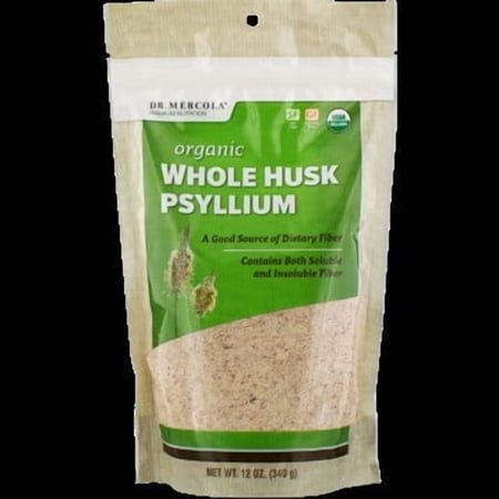 Dr. Mercola Organic Whole Husk Psyllium, 68 Servings(12 oz.), non GMO, Gluten Free, Soy Free, USDA Organic