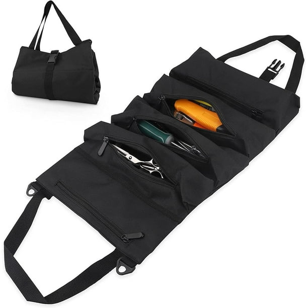 Sacoche à outils enroulable avec 38 poches, sacoche de rangement
