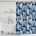 thumbnail image 4 of Blue Conch Floral Bathroom Shower Curtains with Hooks, Abstract Nautilus Waterproof Fabric Washable Shower Curtain for Home Hotel Bathtub Decor 72x72 Inch, 4 of 9
