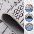 thumbnail image 4 of Gianna 5x7 FT Imitation Linen Area Rugs for Living Room, Machine Washable, Low Pile, Ruggable Non-Slip Rug for Bedroom, Dining Room, Geometric Lines, 4 of 7