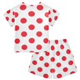 thumbnail image 2 of Red Polka Dots Pattern Summer Pajama Set Soft Cotton Short Sleeve Sleepwear 2PCS Pajama Sets Breathable Lounge Set Size 5Y, 2 of 7