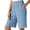 60# Blue, variant on Bermuda Shorts for Women Knee Length Dressy Casual Summer Elastic Waist Straight Wide Leg Long Shorts with Pockets White XXL