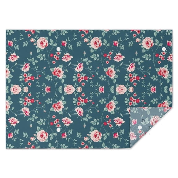 Pioneer Flower Floral Print Pattern Rectangle Tablecloth 60"x84",Waterproof Polyester Rectangle Table Cloth, Wipeable Spillproof Polyester Tablecloth for Dining, Camping, Indoor and Outdoor