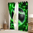 thumbnail image 3 of jejeloiu Neon Blue Baseball Blackout Curtains Set of 2 (52x84 Each),Modern Geometric Hexagon Window Curtains For Boys Teens, 3 of 6