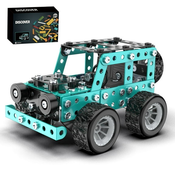 Weloille Building Car Metal Model Kits, 190 Pcs, Blue, Construction Set Toys