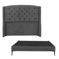 thumbnail image 1 of Cabecera Queen Size Sitka Gris+ Box Base Cama Slim Queen Size, 1 of 8