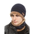 thumbnail image 2 of JINSIJU Men's Winter Hats Scarf, Warm Knit Hat Plush Lined Slouchy Cap, 2 of 5