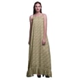 thumbnail image 1 of Bimba Beige Artistique Fleur Bretelles Spaghetti Nuisette pour Femmes Chemise de Nuit pour Dames Tenue de Nuit Robe de Sommeil d'Allaitement XXX-Large, 1 of 5