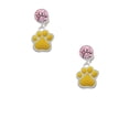 thumbnail image 2 of Delight Jewelry Silvertone Large Yellow Paw Pink Crystal Clip on Earrings, 2 of 5