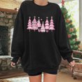 thumbnail image 2 of Towmus Plus Size Christmas Sweatshirt for Women Cute Long Sleeve Pink Christmas Tree Printed Fall Winter Pullover Tops, 2 of 6