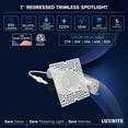 thumbnail image 5 of LUXRITE 1" Trimless LED Recessed Spotlight, 10W, 850LM, 5CCT, 60 Beam Angle, Dimmable, CRI 90, IC Rated, ETL White, 5 of 7