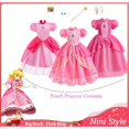 thumbnail image 2 of Super Mario Princess Peach Disfraz Para Niños Niña Rosa Melocotón Malla De Encaje Puff Manga Vestido De Bola Para Bebé Niñas Fiesta Vestidos De Boda, 2 of 4