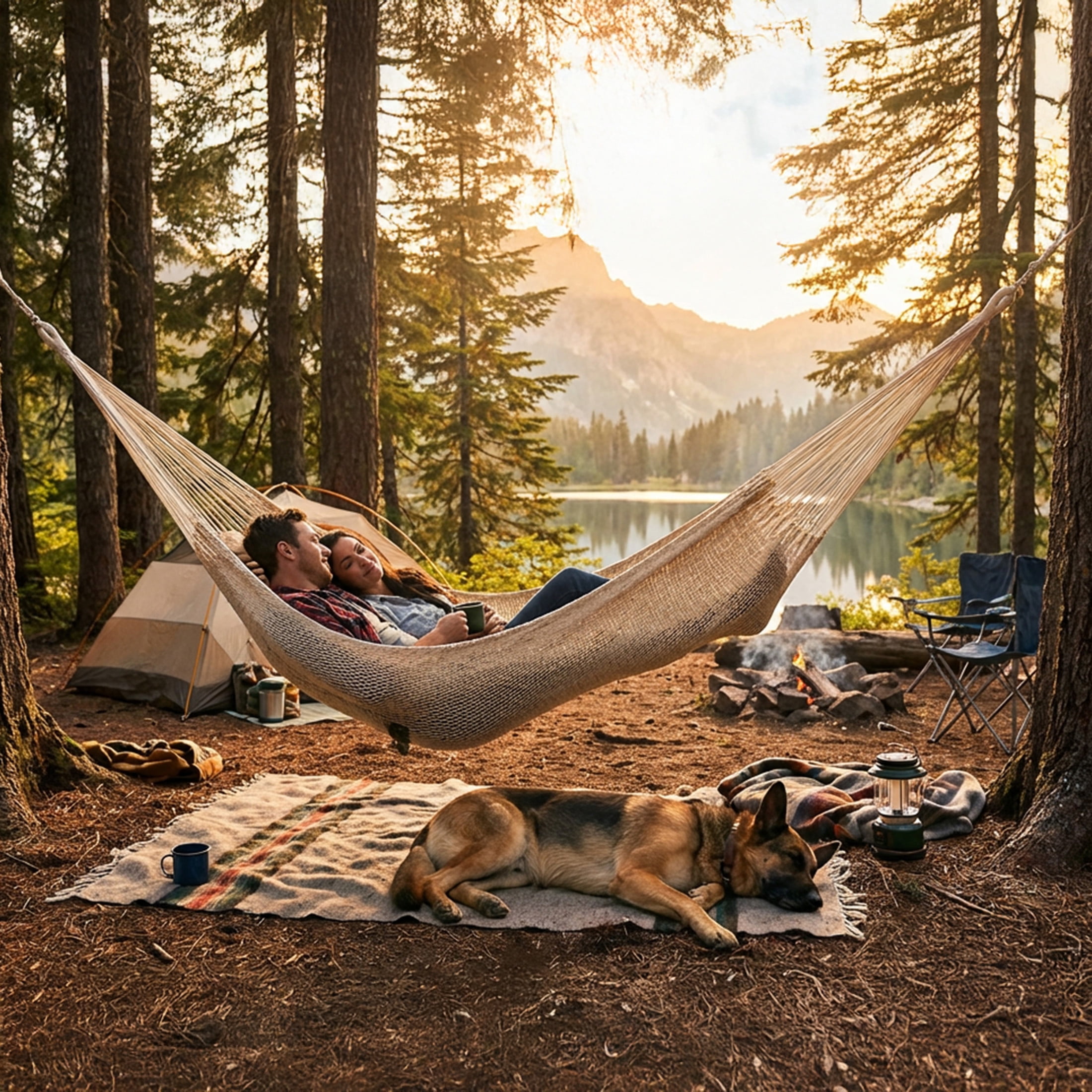 Sunnydaze 2-Person Cotton and Nylon Mayan Family Hammock, 625 lb Capacity - Natural