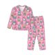 thumbnail image 1 of Fotbe pink Holiday Joy Conjunto de Pijama de Manga Larga para Mujer con Estampado, Ropa de Dormir de 2 Piezas, Conjunto de Casa Suave y Cómodo con Bolsillos-Small, 1 of 7
