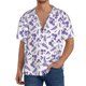 thumbnail image 1 of Fotbe Lavender Flowers Camisa Estampada de Manga Corta para Hombre, Casual de Verano, Estilo Playero, Sin Arrugas-XX-Large, 1 of 5