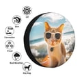 thumbnail image 4 of Naloa Surfing Cat Sun PVC Leather Spare Tire Wheel Cover Spare Tire Cover, for Car Truck SUV Camper Trailer Universal Fit(14-17in)-17 inch, 4 of 6