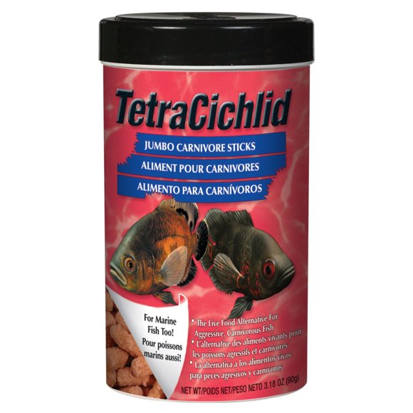 Tetra Cichlid Jumbo Carnivore Sticks Fish Food, 90g