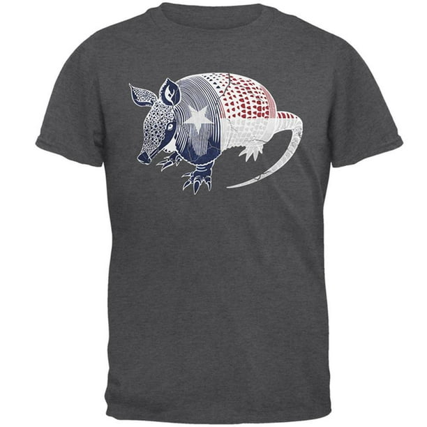 Old Glory - Armadillo Texas State Flag Distressed Silhouette Mens T