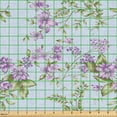 thumbnail image 2 of Ambesonne Floral Fabric by the Yard Upholstery, Lattice Garden Spring Flower, 3 Yards, Soft Blue Lavender, 2 of 5