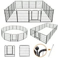 TOOCA Heavy Duty Dog Playpen Fence with Door Puppy Play Yard, 16 Panels