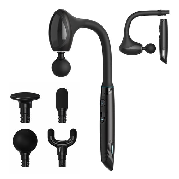 7-Shaped Back Massage Gun, Detachable Percussion Massager for Self Care, Professional Quiet Electric, Fitness Recovery Gift Set