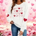 thumbnail image 2 of FAWUUDO Valentines Day Shirts Women Valentine Crewneck Sweatshirts Love Heart Sweatshirt Valentine's Long Sleeve Tops White XS, 2 of 9