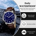 thumbnail image 3 of Watch for Men Minimalist Ultra Thin Wrist Watch Waterproof Quartz Analog Watch with Leather Strap -Gift for Men, 3 of 7