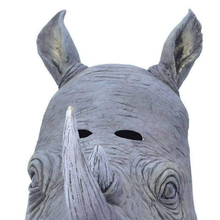 Rhino Mask Overhead Rubber Adult Safari Disguise Rhino Mask Overhead Rubber Adult Safari Disguise