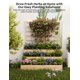 thumbnail image 4 of QinaQin Jardinera elevada de madera de 3 niveles con enrejado y base abierta, ideal para plantas trepadoras, flores, frutas, hierbas o vegetales, 4 of 7