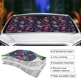 thumbnail image 3 of Yiaed mushroom colorful Skull Print Car Windshield Sunshade Front Auto Car Front Window Sun Shade Foldable Sun Visor Shield Cover Auto Accessories for Sedan SUV Truck-Medium, 3 of 5