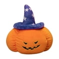 thumbnail image 2 of Euahivb Halloween Pumpkin Stuffed Toy Plush Pillow 13.8 x 13.8 Inch Soft Cushion with Blue Witch Hat for Couch Living Room Spooky Seasonal Decor, 2 of 5
