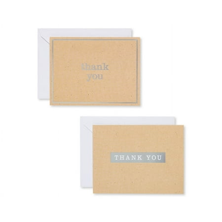 American Greetings Bulk Thank You Cards with Envleopes, Kraft Style (50-Count)