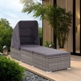 thumbnail image 6 of Benjara Casey Sun Chaise Lounger with Canopy- Cushion- Gray Rattan- 77 Inch, 6 of 6