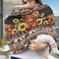thumbnail image 3 of Renewold American Tribal Highland Cow Sunflower Brown Stretchy Baby Car Seat Covers Carseat Canopy, Baby Breastfeeding Stroller High Chair Shopping Cart Cover, 3 of 5