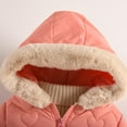 thumbnail image 7 of Girls' Cotton Down Coat Winter Thick Warm Faux-fur Trim Hooded Jacket with Pocket Windproof Full-zip Windbreaker (3 Years, Orange), 7 of 7