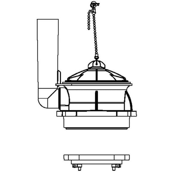 American Standard 3280.040-0070A 4-Inch Flush Valve Assembly for Champion One Piece Toilets