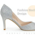 thumbnail image 4 of Unique Bargains Women's Glitter Pump Pointed Toe Slip-on Stiletto Heels Pumps, 4 of 6